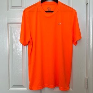 Nike Neon Orange Dry Fit Short sleeve Shirt Size L